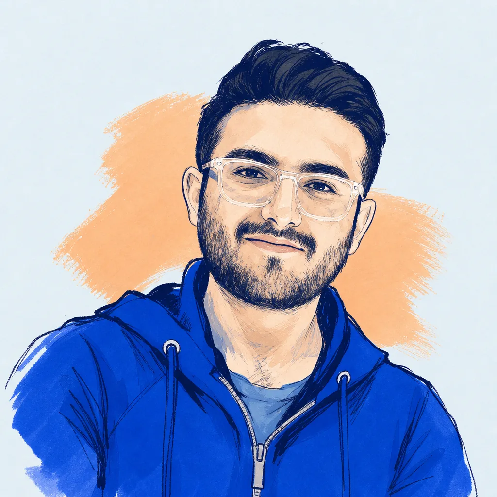 Illustrated portrait of Arjun Bharti