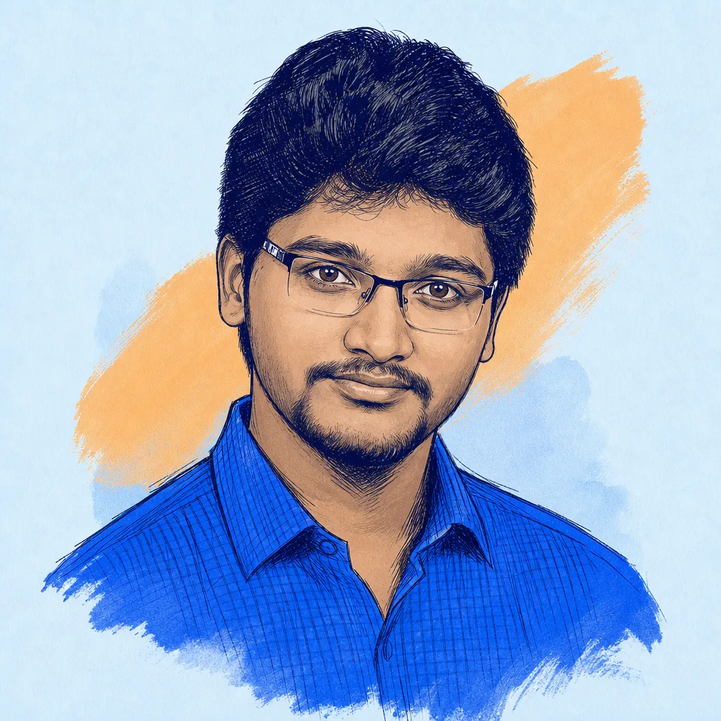 Illustrated portrait of Ashwin A
