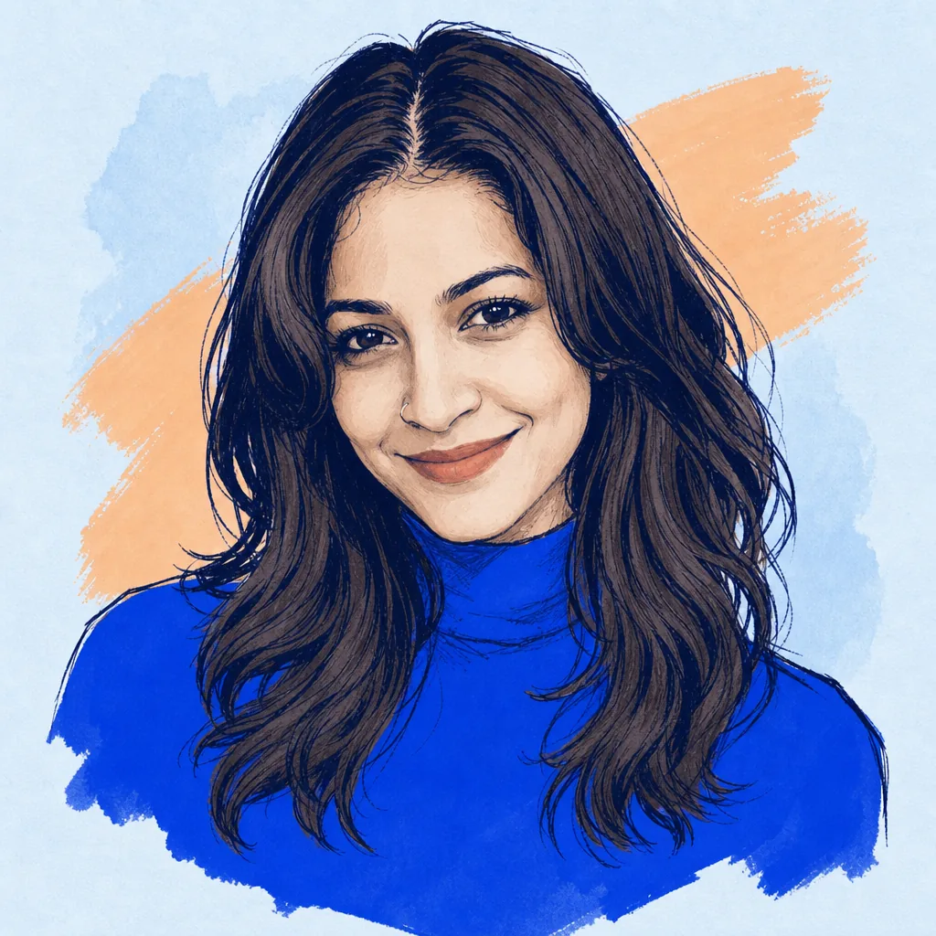 Illustrated portrait of Parvathy Kuroor