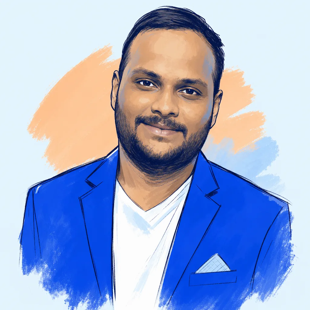 Illustrated portrait of Rakshith M