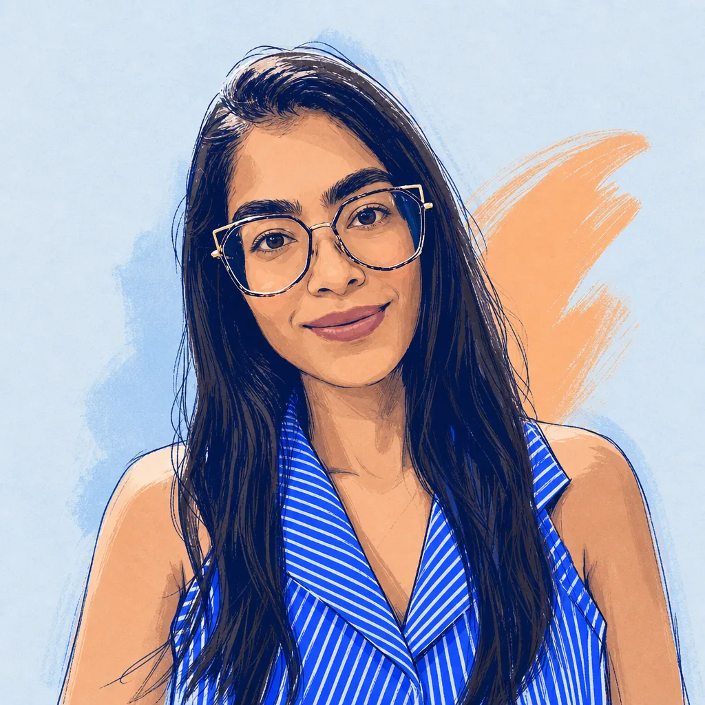 Illustrated portrait of Ramya Narasimha