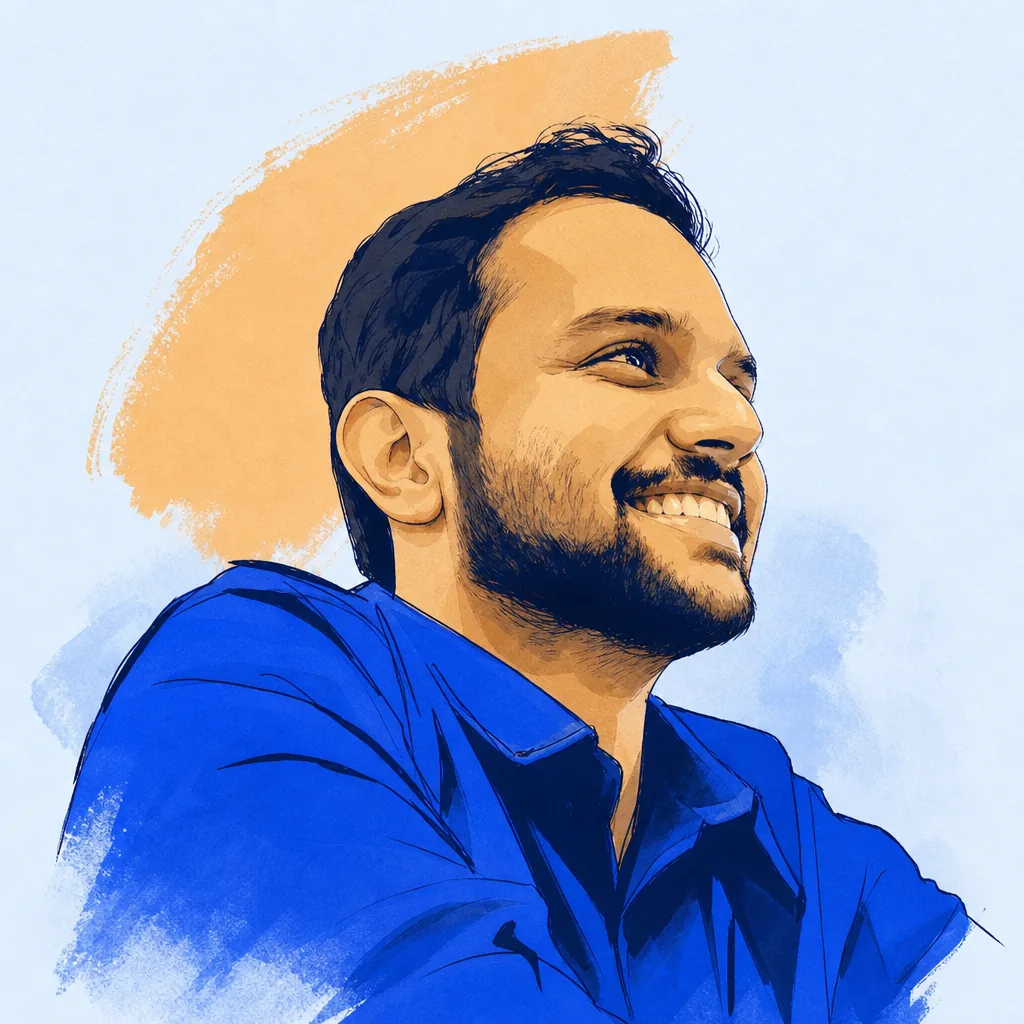 Illustrated portrait of Siddharth Jog