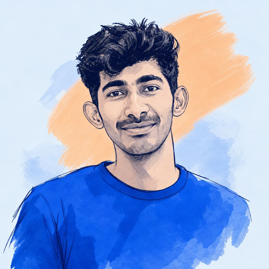 Illustrated portrait of Srinivasa Yogendra