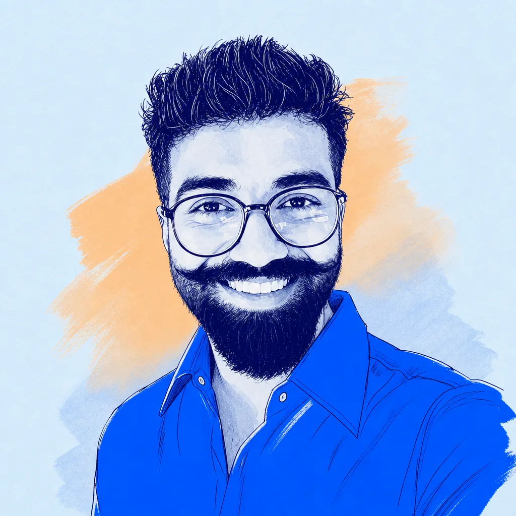 Illustrated portrait of Vineet Nair