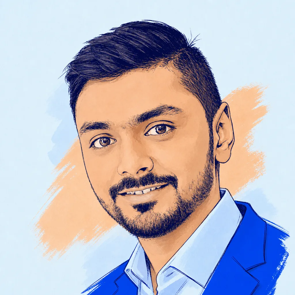 Illustrated portrait of Vishal Bhimani